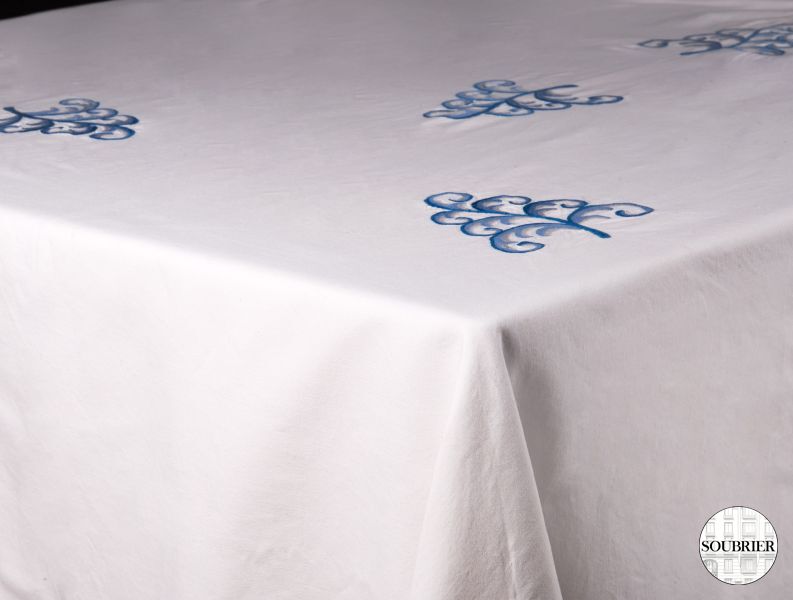 Blue flowers square tablecloth