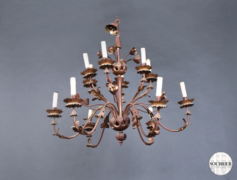 Worned out  wrought iron chandelier