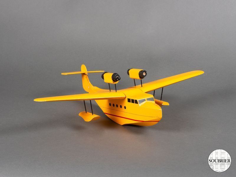 Large yellow lacquered wooden seaplane