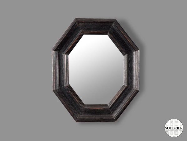 Octagonal wooden mirror