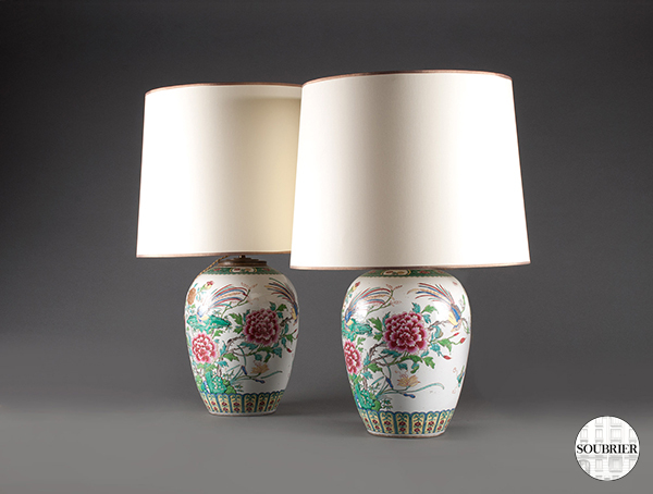 Lampes chinoises en porcelaine