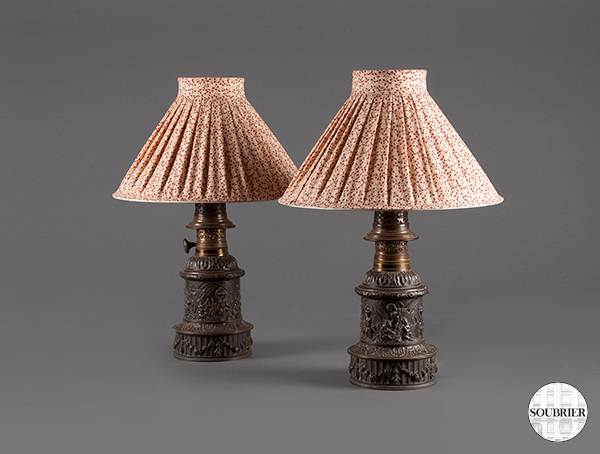 Oil lamps in copper