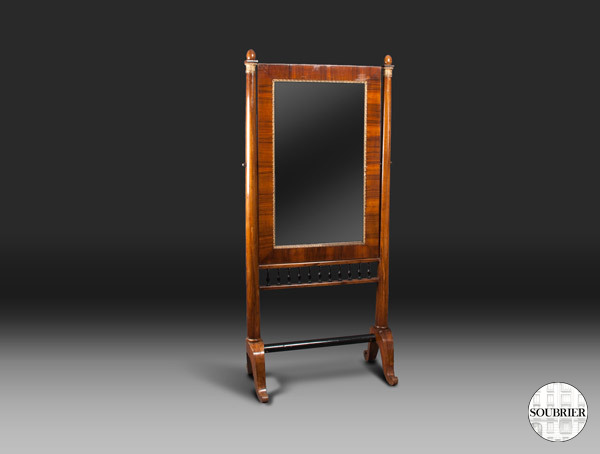 Biedermeier mahogany cheval mirror