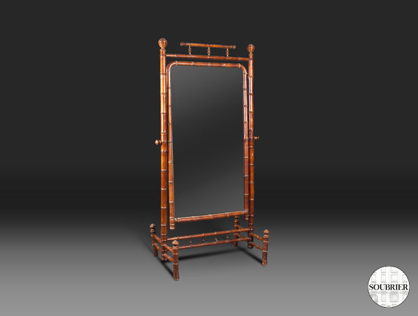 faux bamboo cheval mirror