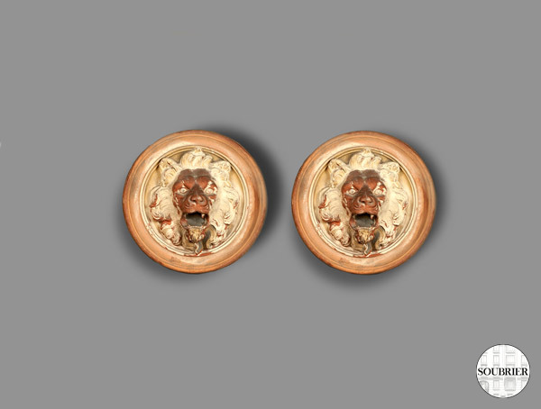 Lion head medallions