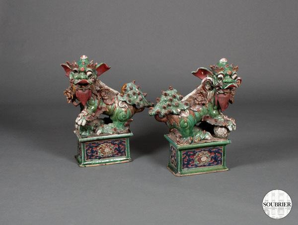Chinese dragons glazed