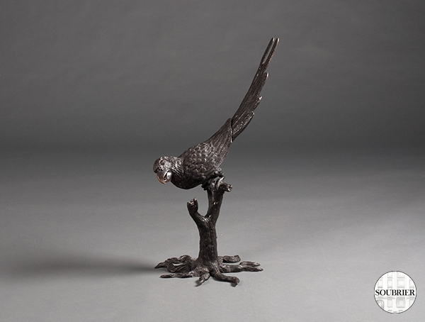 Perroquet en bronze