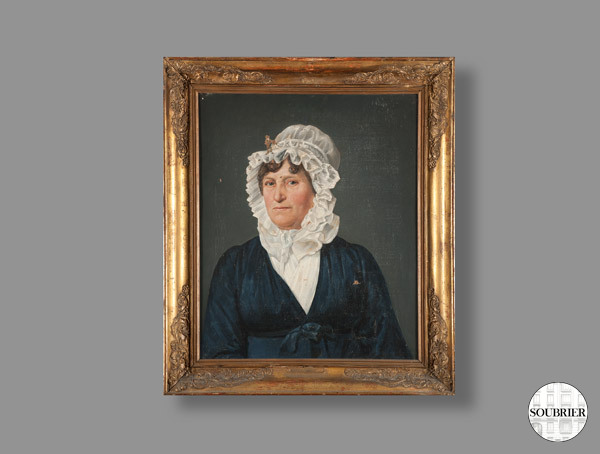 Portrait of a woman in bonnet