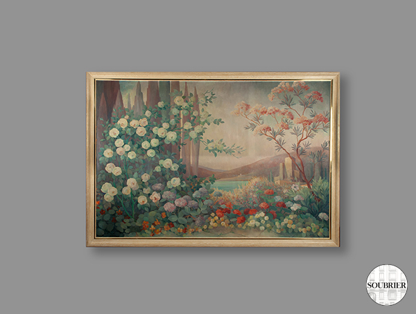 floral landscape oil