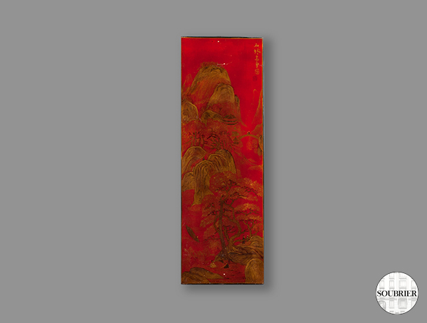 Chinese red lacquer panel