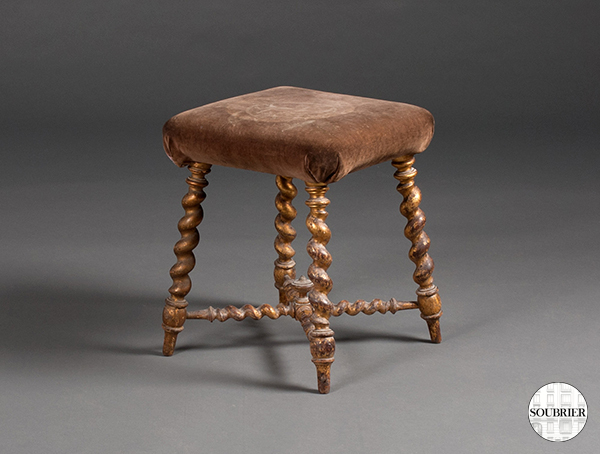 Twisted wood stool