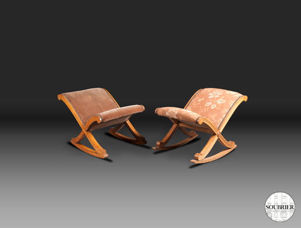 Pair of foot stools nineteenth