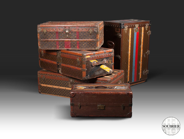 Group of Louis Vuitton trunks