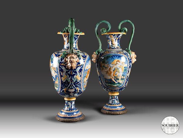 Italian earthenware vases