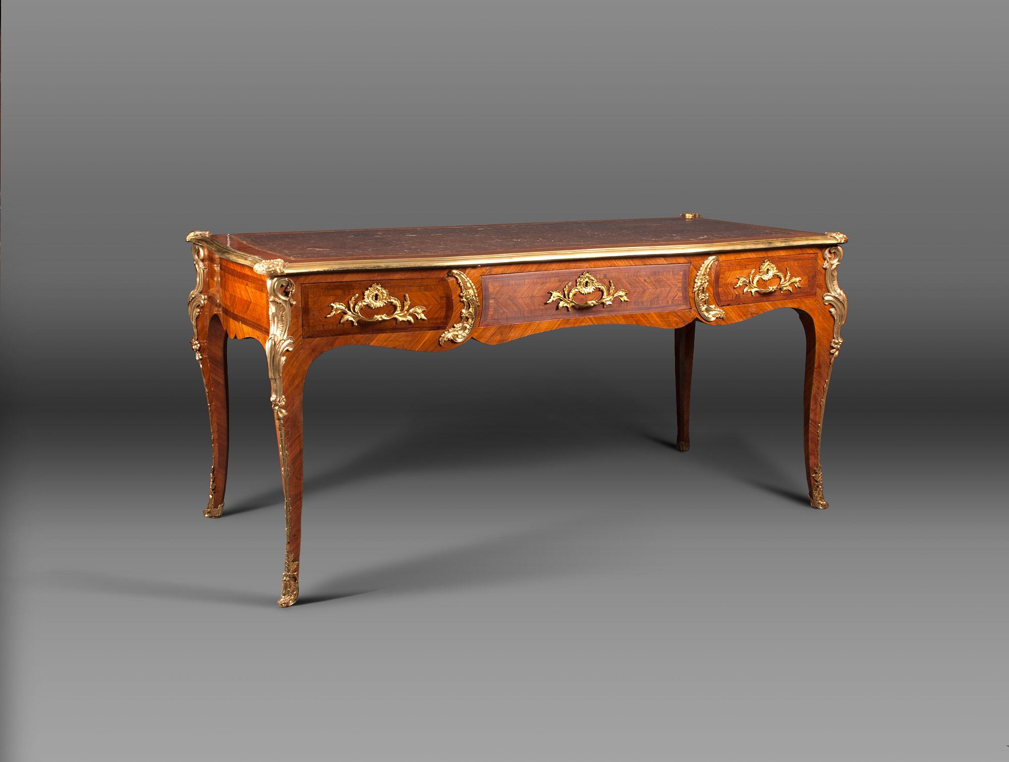 Louis XV desk three drawers - Louis XV desk - Desk Louis XV - Office