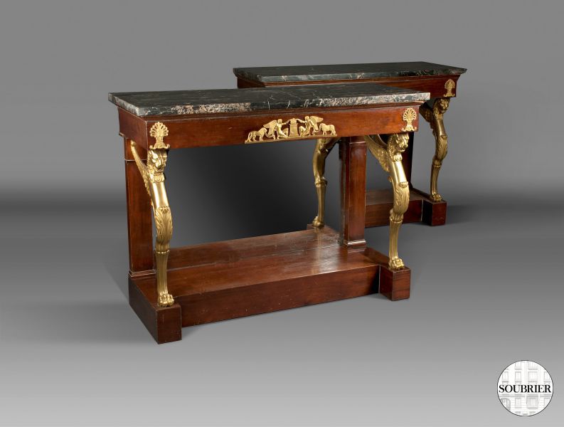 Mahogany consoles