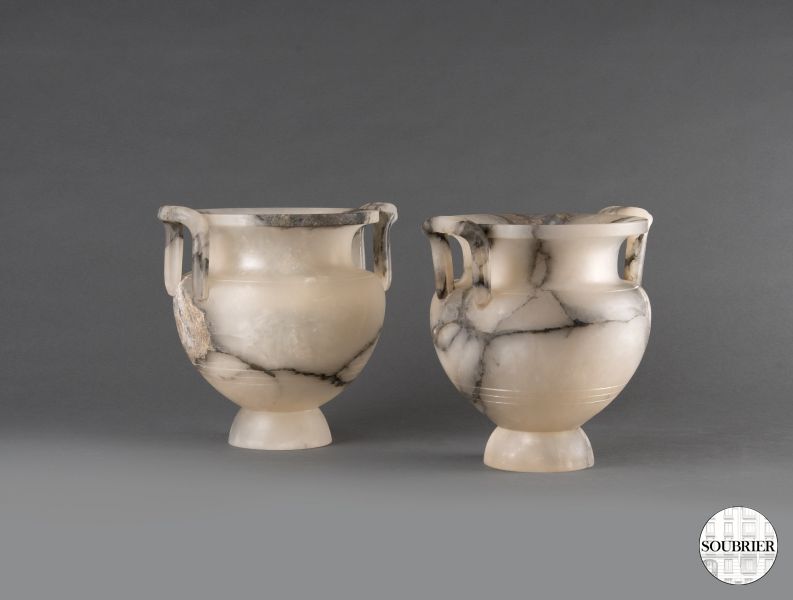 Pair of alabaster vases