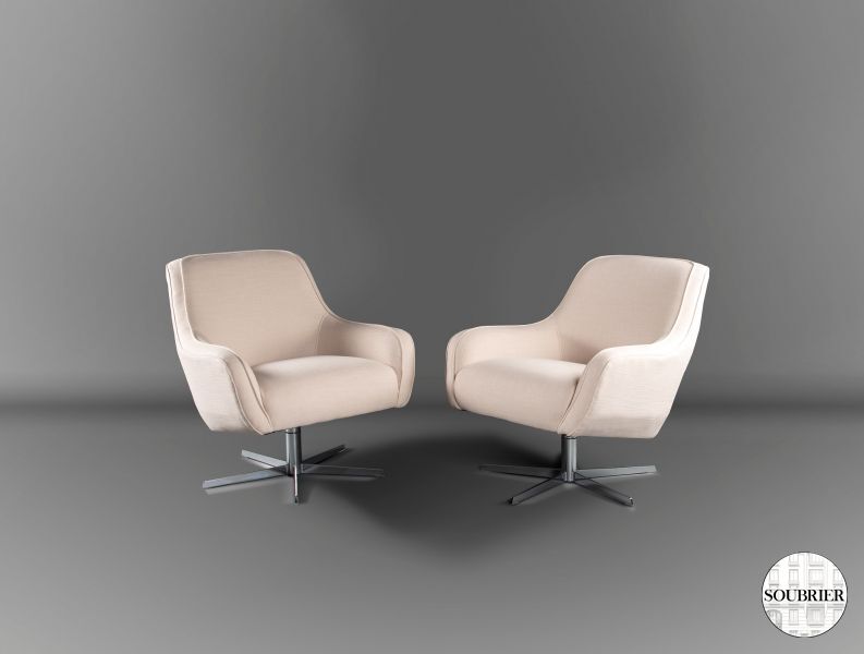 Pair of contemporary armchairs