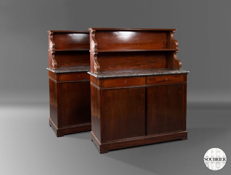 Paire de meubles consoles