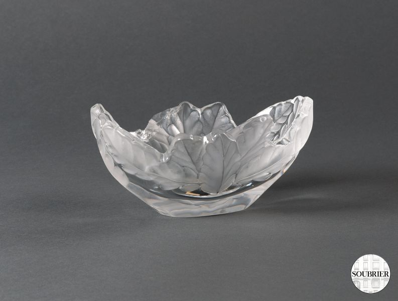 Coupe Lalique ovale à lauriers