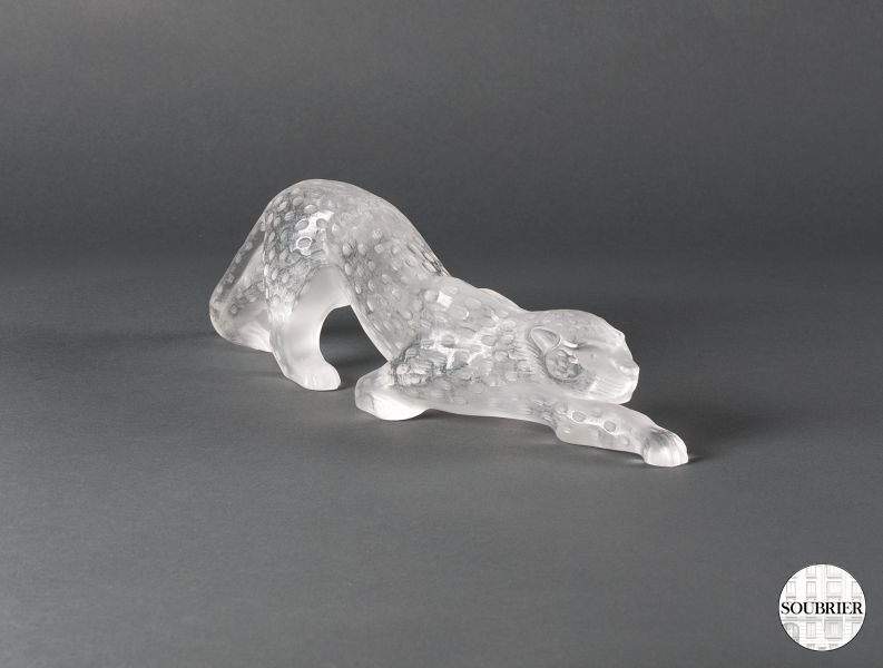 Lalique crystal cheetah