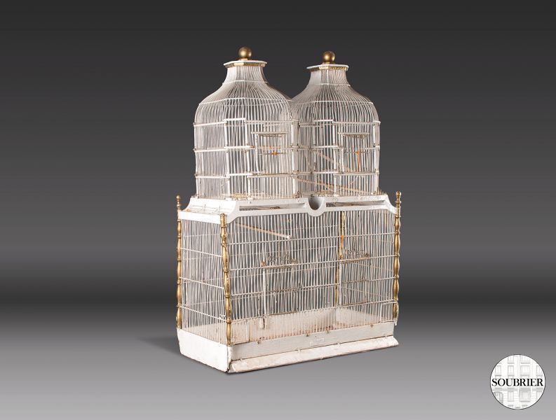 Cage à oiseaux à deux tourelles