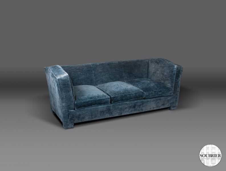 Blue velvet sofa