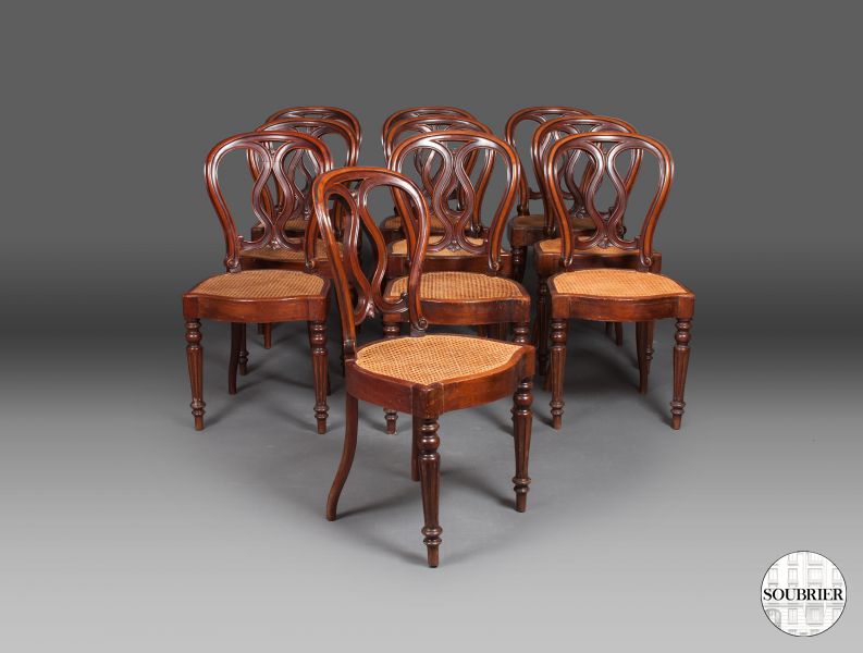 9 mahogany chairs
