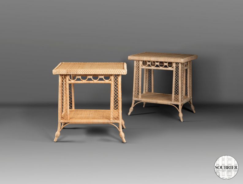 Set of two rattan tables