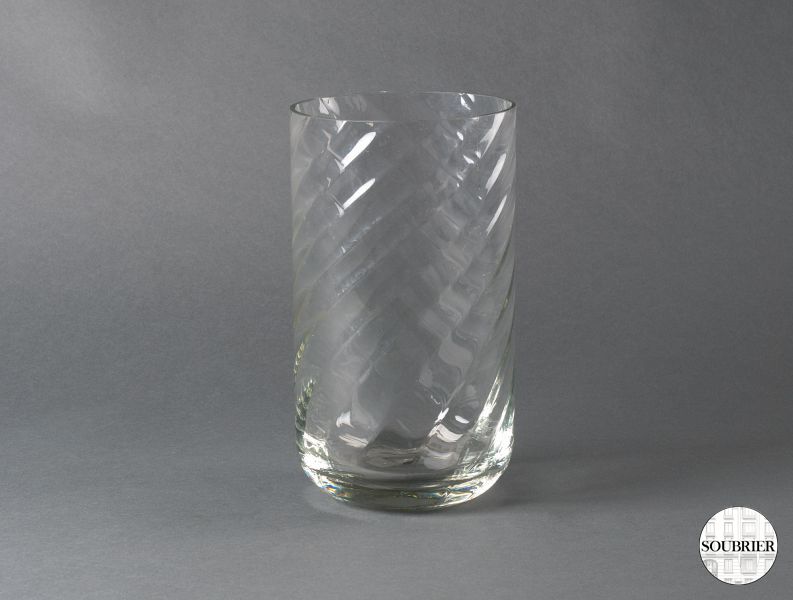 Cylindrical glass vase