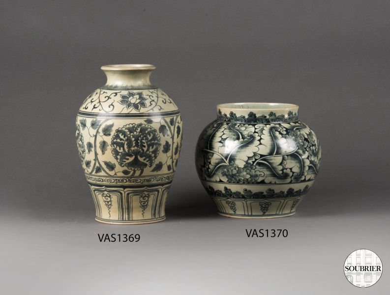 Pair of céladon vases