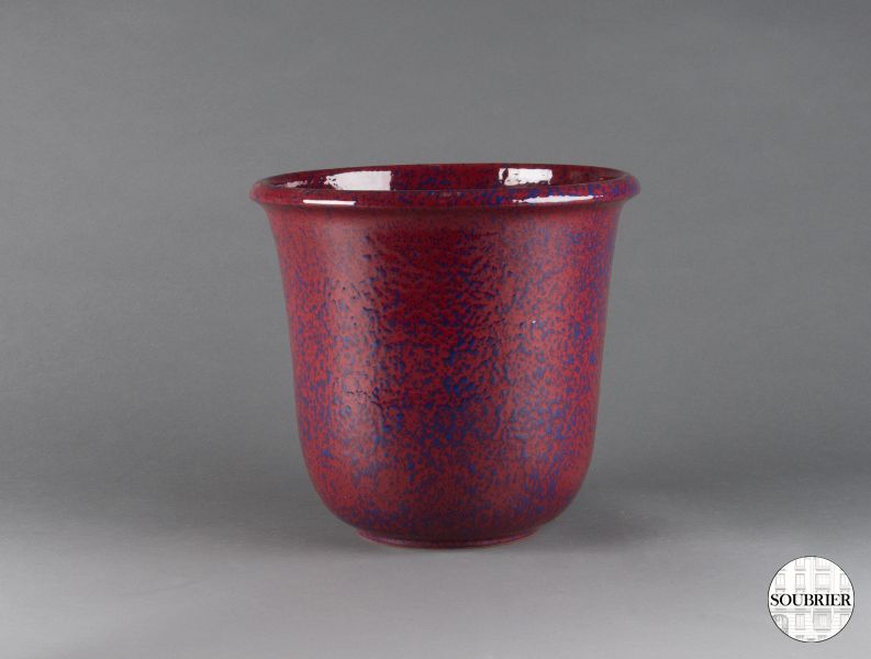 Purple earthenware planter