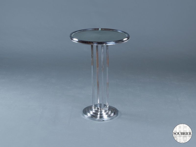 chrome pedestal table 