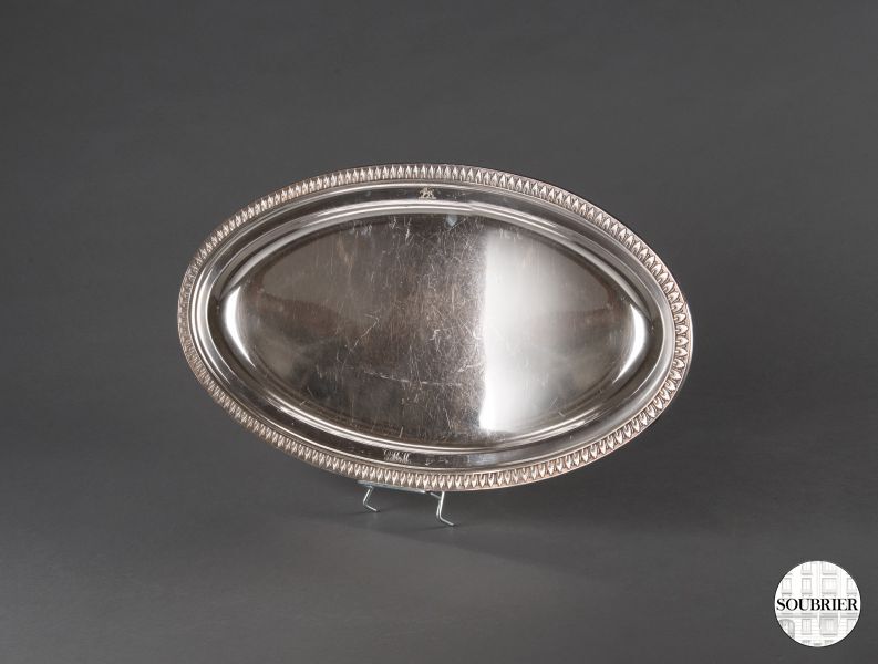 Silver-plated oval dish