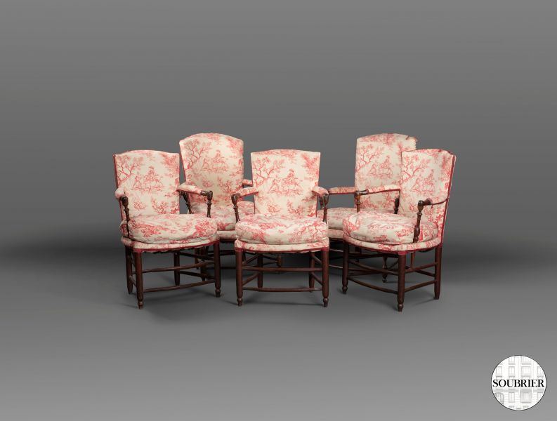 Six Provence armchairs