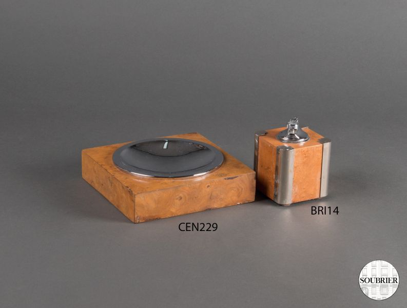 Ambon wood lighter and ashtray