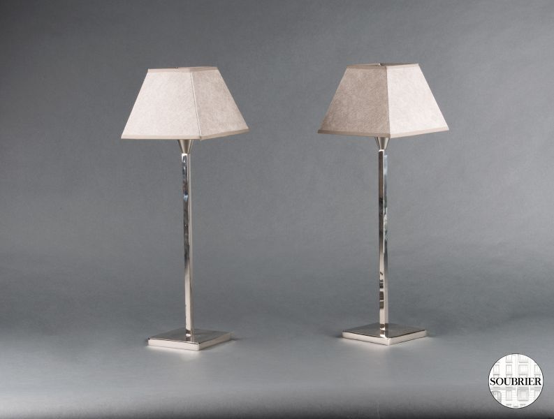 Paire de lampes chromées