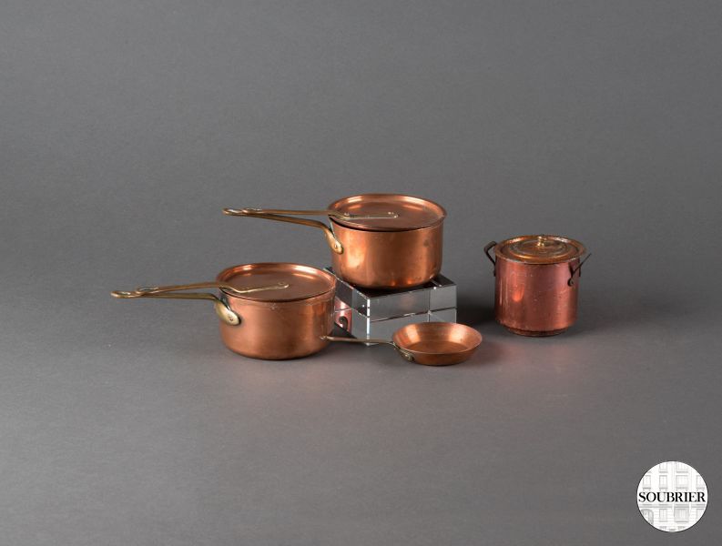 Copper doll's tea set