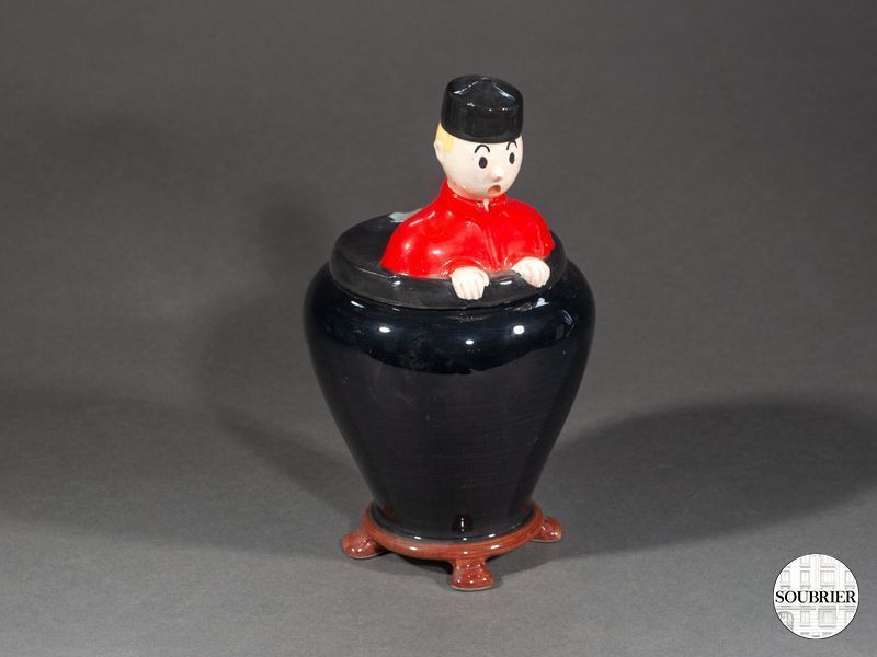 Vase Tintin et lotus