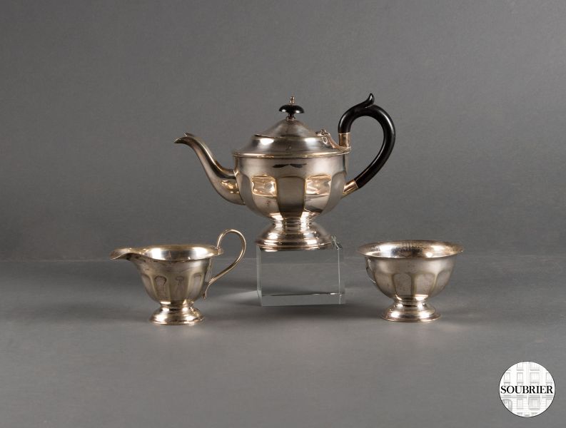 English silver-plated tea service