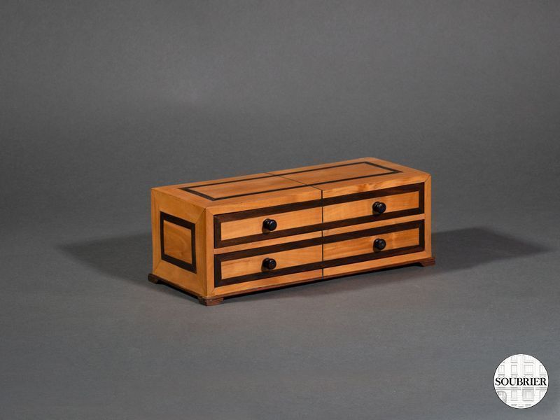 Coffret en bois deux tiroirs