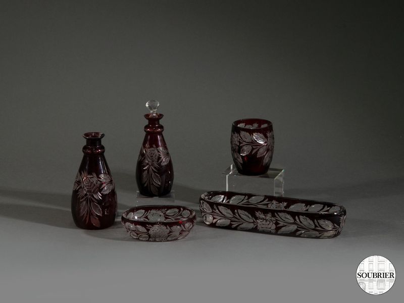 Flacon crystal taillé violine
