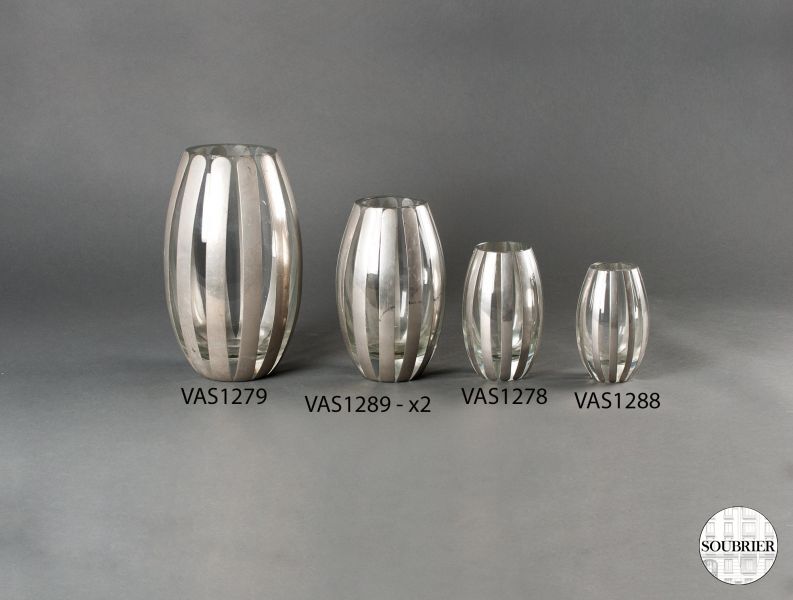 5 pewter vases