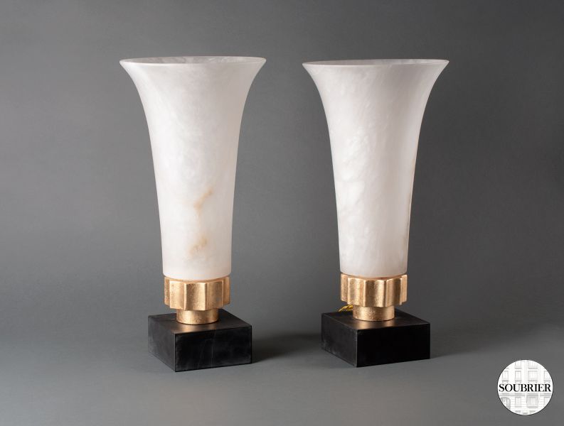 Pair of bowls lamps