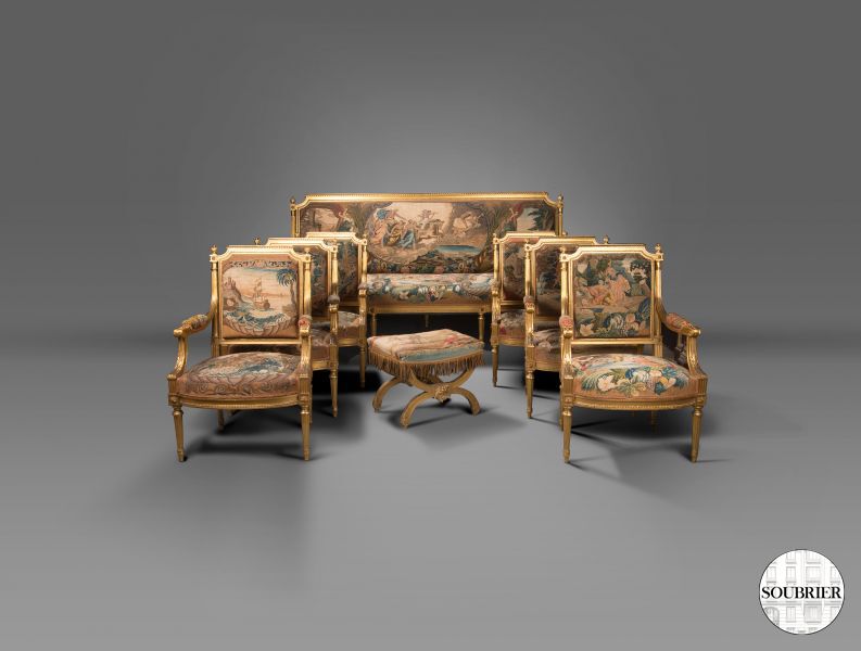 Salon Louis XVI en tapisserie