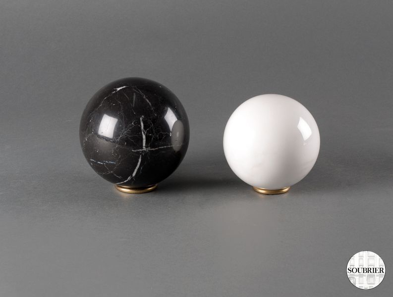 Two large marble balls