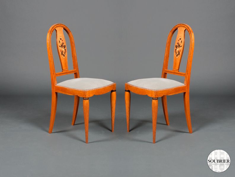 Pair of maple Jallot chairs