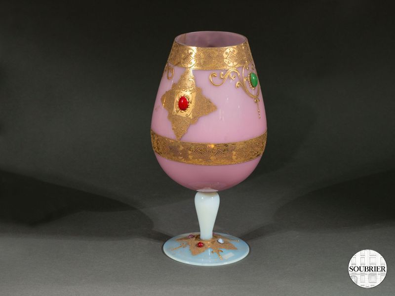 Vase opaline rose 