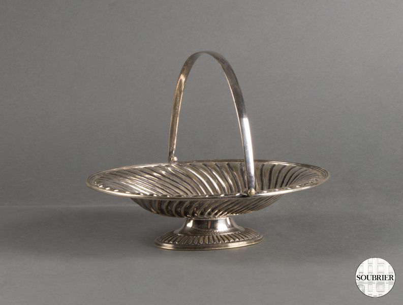 Silver-plated gadroon bowl
