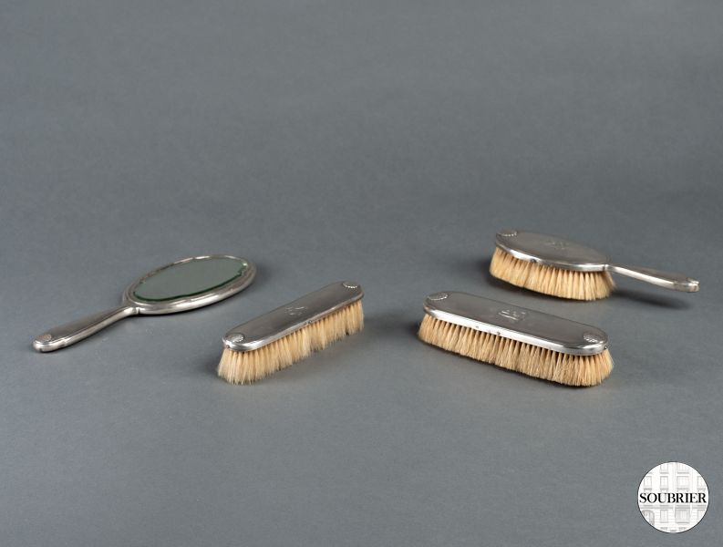 Silvered metal brushes set